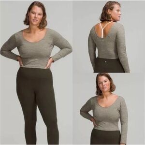 Lululemon Women’s Align Long Sleeve Shirt In Heathered Rover Size 6 Yoga Gym
